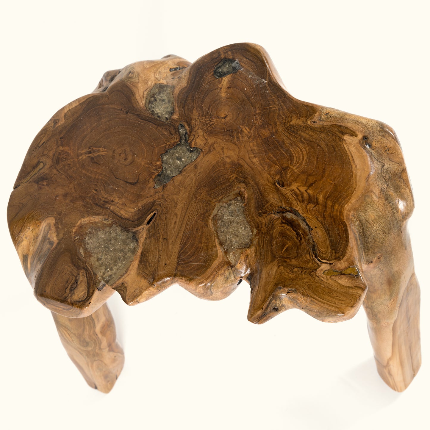 Table with inlaid glass