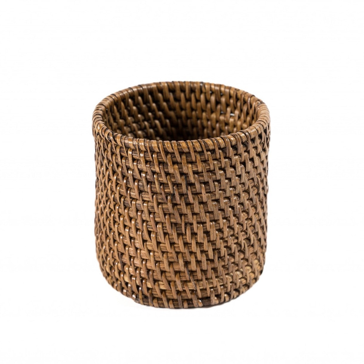 SET: laundry basket, mug, and napkin holder made of rattan