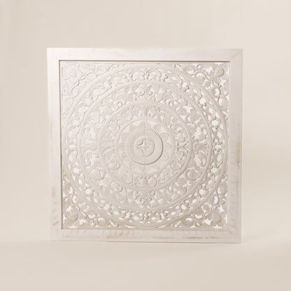 Medinė mandala 120x120 white