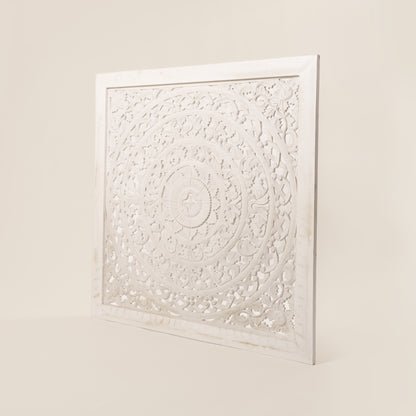 Medinė mandala 120x120 white