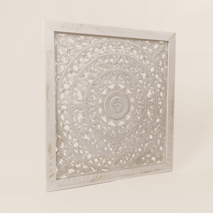 Medinė mandala 120x120 white