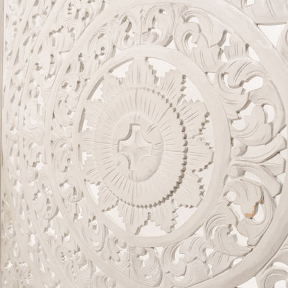 Medinė mandala 120x120 white
