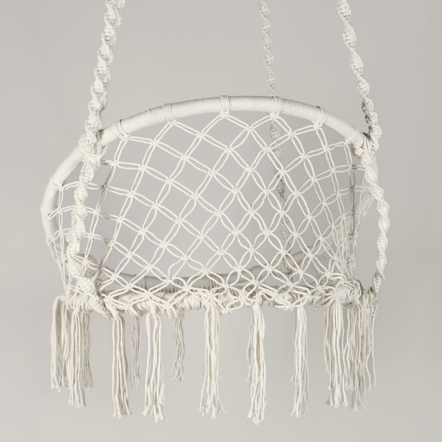 Handmade cotton swing with braided seat
